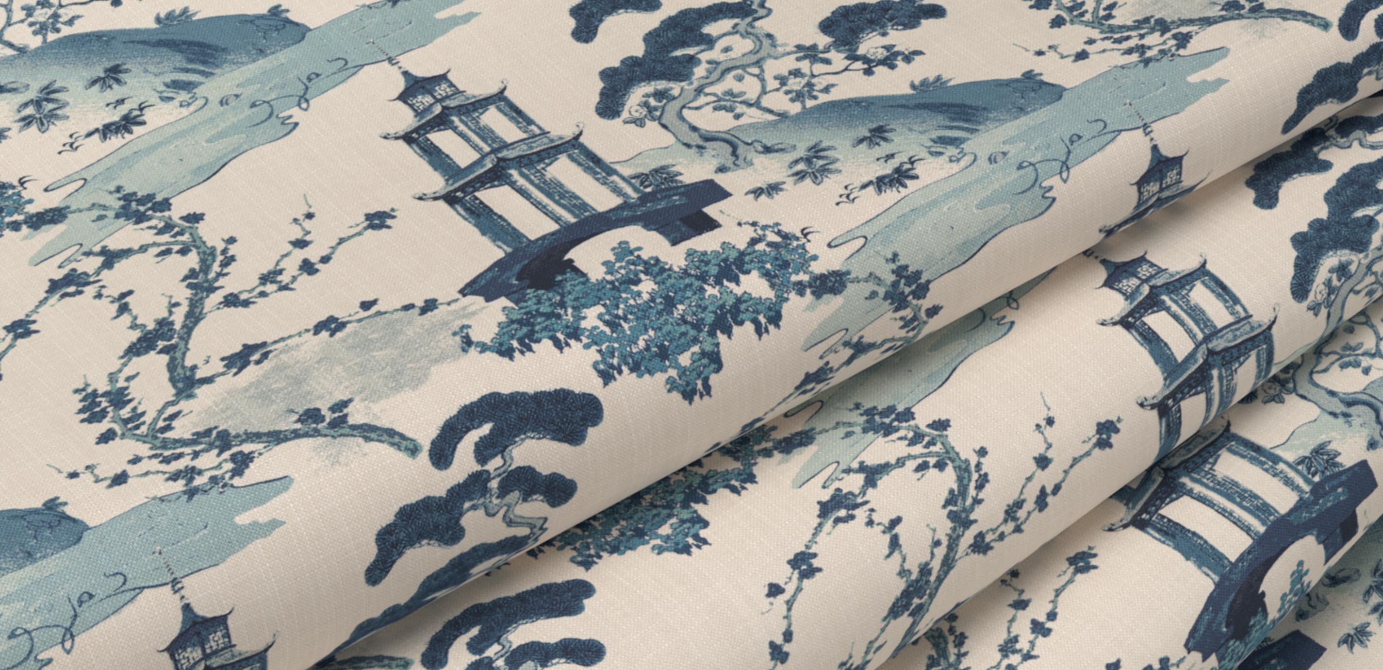 Zen Garden Blue Fabric By the Yard_1