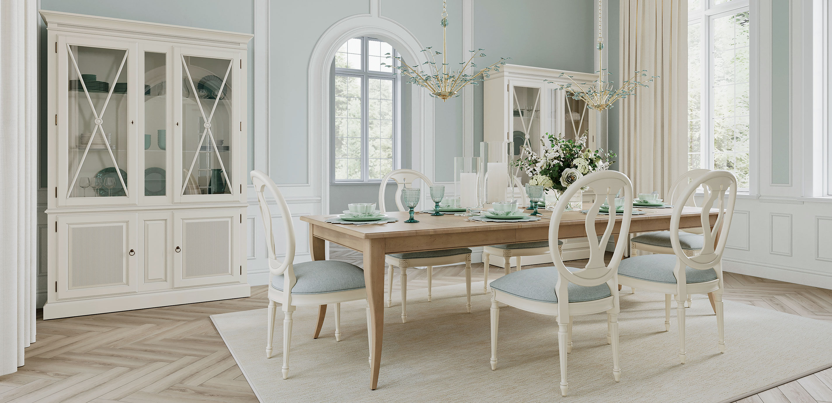 Evelyn Recycled Glass Leaf Chandelier_7