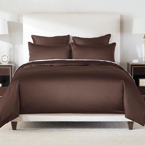 Salena Solid Duvet Cover and Shams Set, Espresso