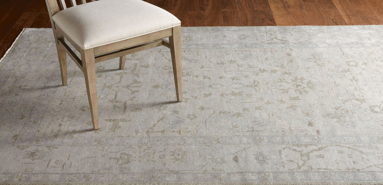 Ghordies Rug, Gray/Gray Traditional Patterned Rugs Ethan Allen