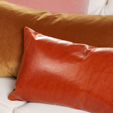 Leather Lumbar Pillow Product Tile Hover Image 062071