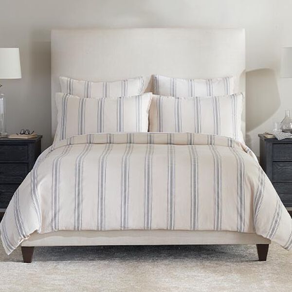 Garment-Washed Stripe Duvet Cover and Shams Set