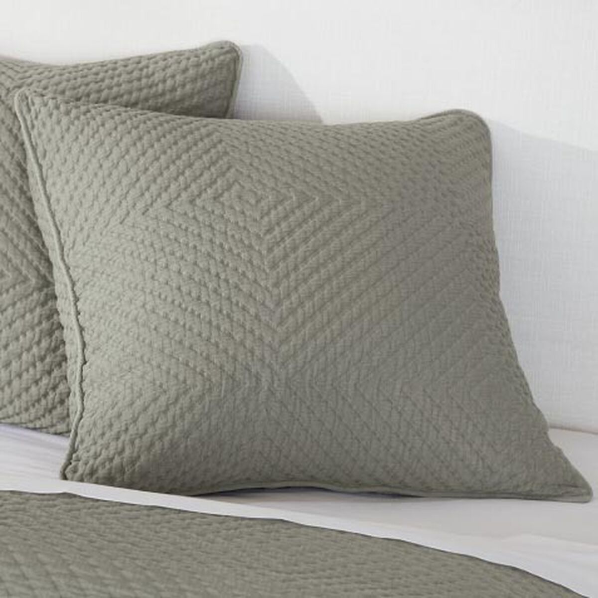 Geometric Matelasse Euro Sham, Olive