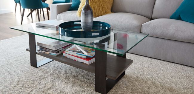 Rosemoor Glass Top Rectangular Coffee Table Ethan Allen
