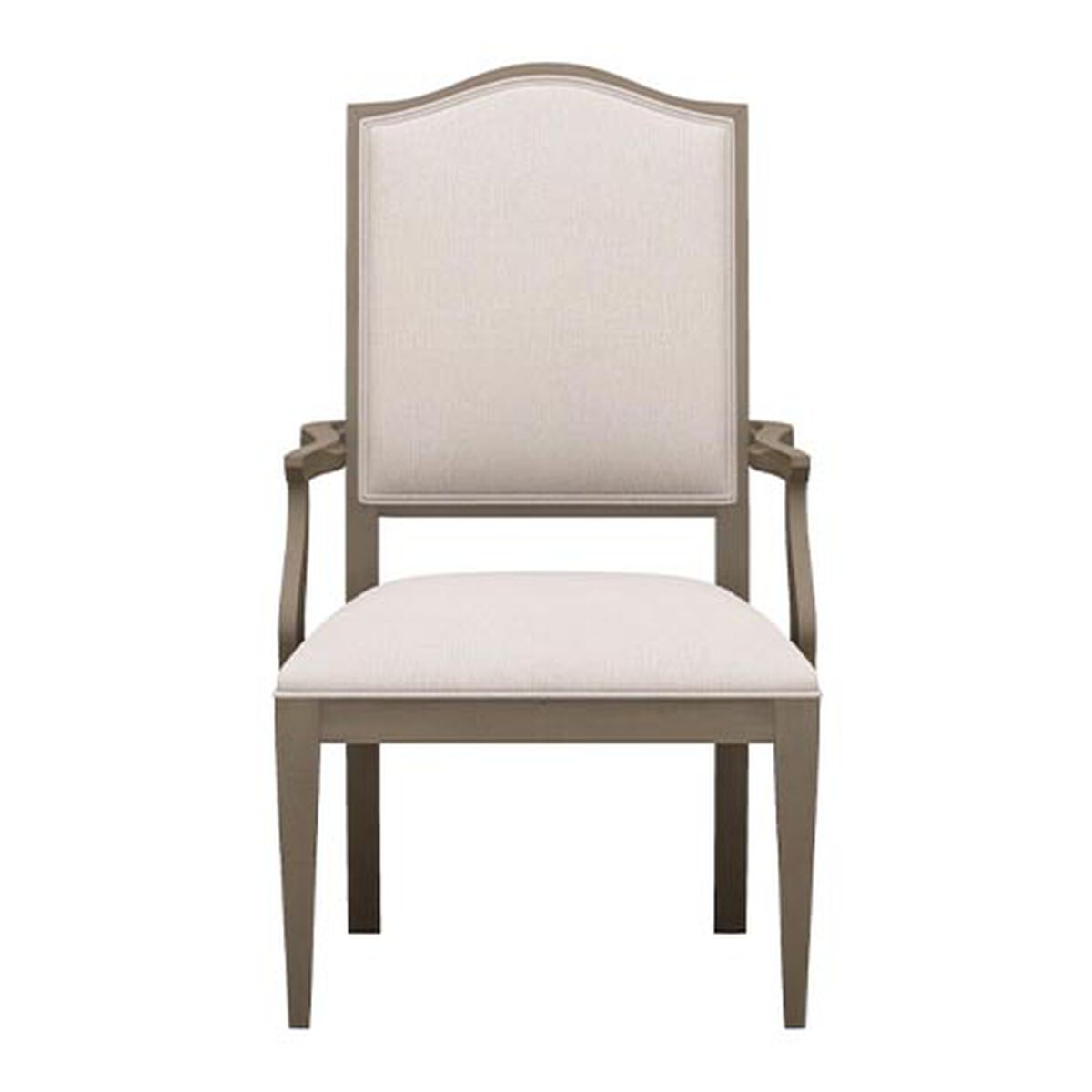 Hayden Dining Armchair: Serpentine Back, Tapered Leg