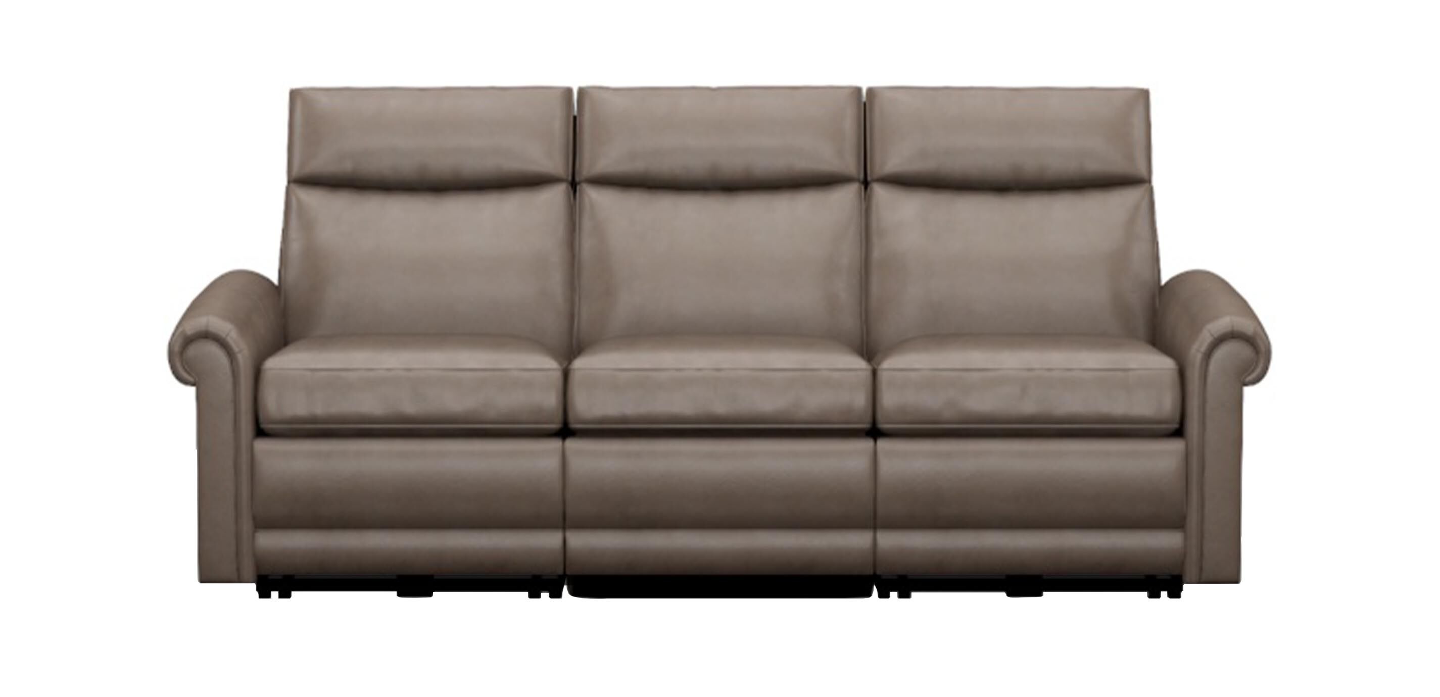 Conover Roll-Arm Three-Seat Leather Wall Recliner | Ethan Allen