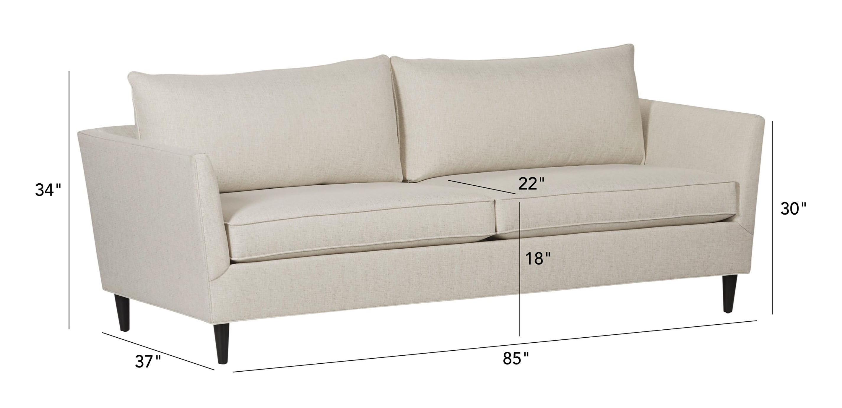 Carrah FlareArm Sofa with Smooth Back Ethan Allen