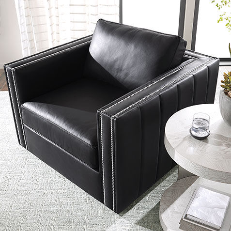 Presley Leather Swivel Chair Product Tile Hover Image presleylthchair