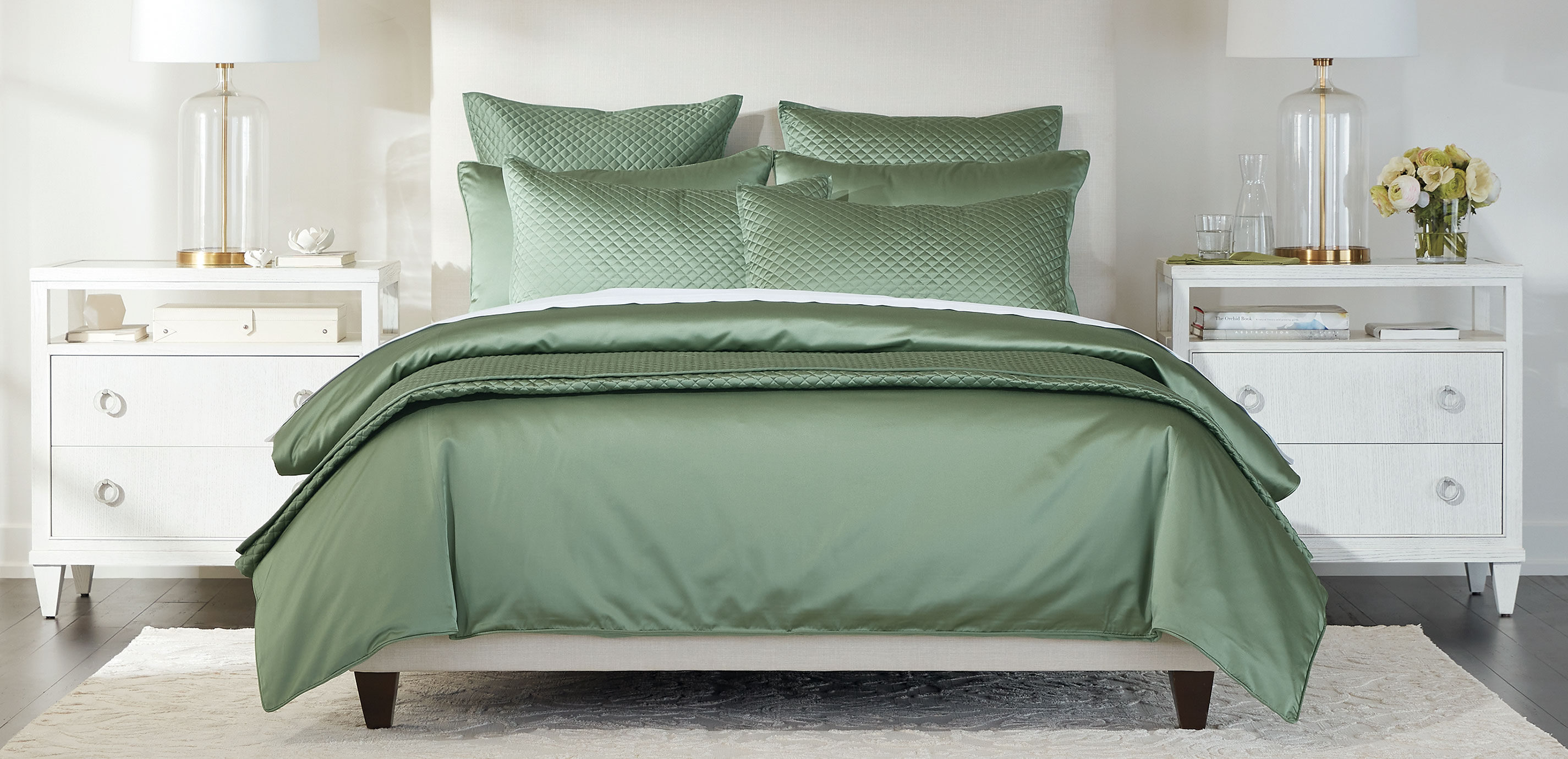 Salena Solid Duvet Cover and Shams Set, Sage_5