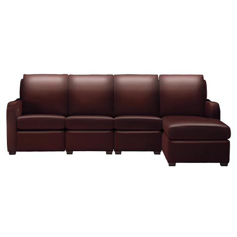 Jennings Leather Four-Piece Motion Sectional with Chaise image