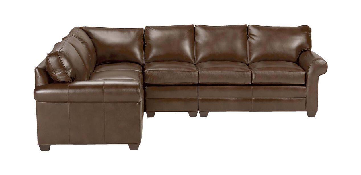 Bennett Four Piece Leather Sectional, Ethan Allen Leather Couch