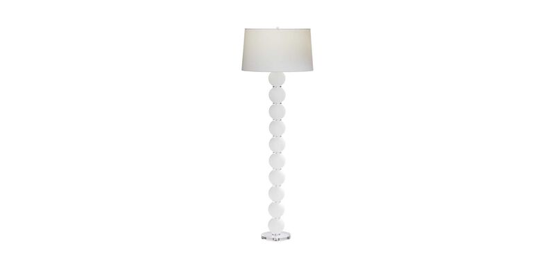 Mareena Stacked Glass Ball Floor Lamp, Clear Glass Stacked Ball Floor Lamp