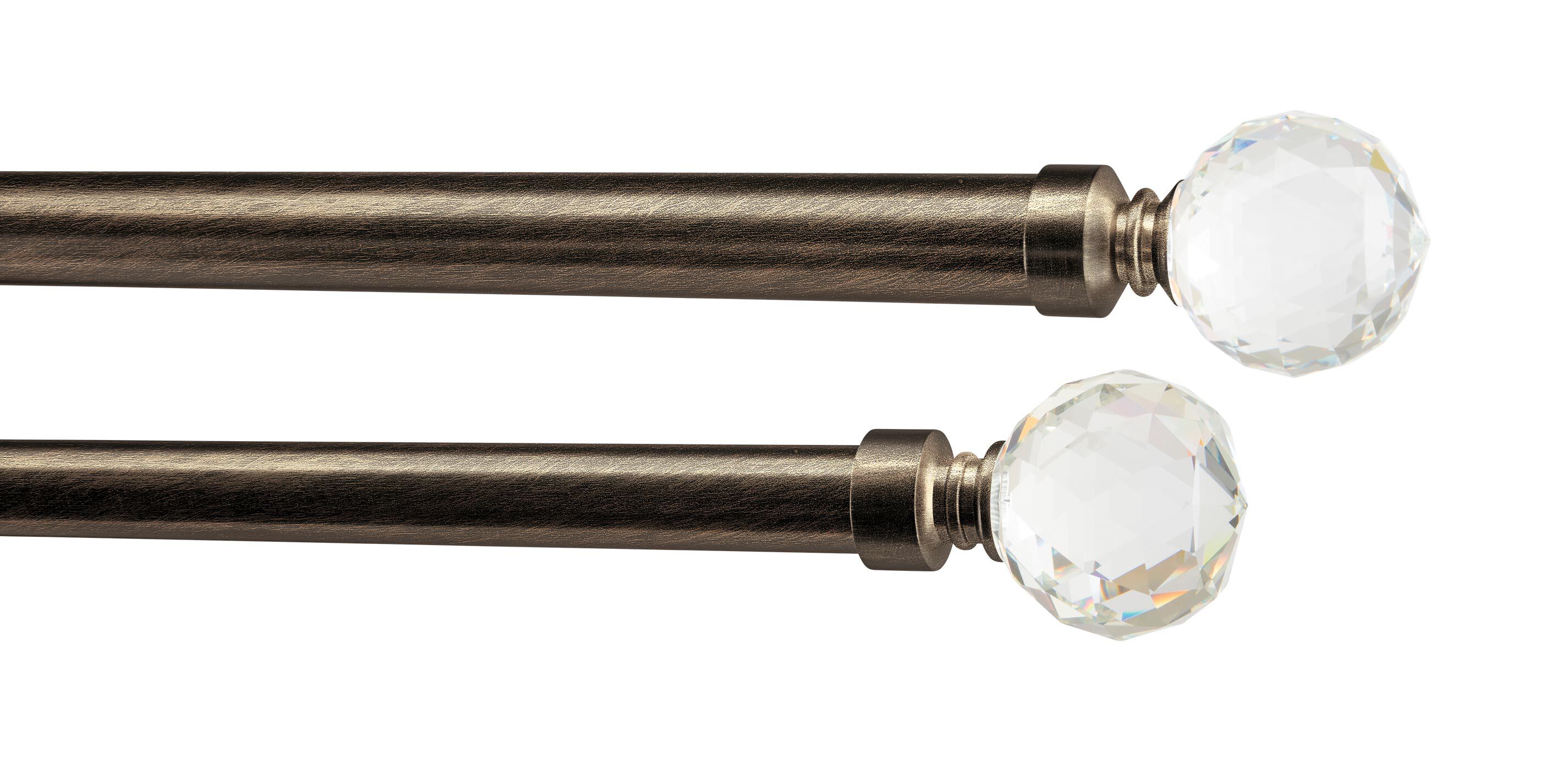 Glass Faceted Ball Finial Hardware Set