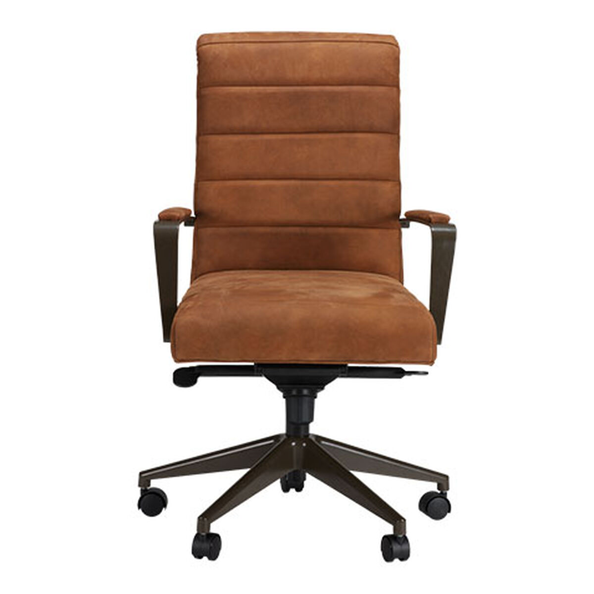 Slater Leather Channel-Back Desk Chair