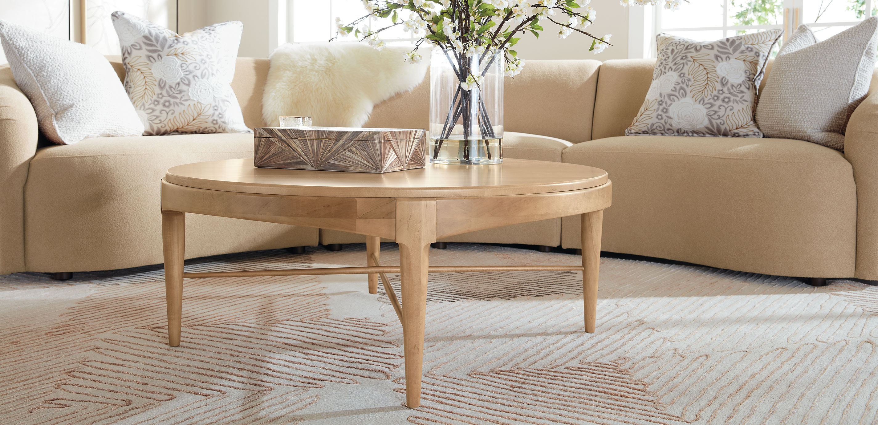 Draper Round Wood Midcentury Coffee Table_9