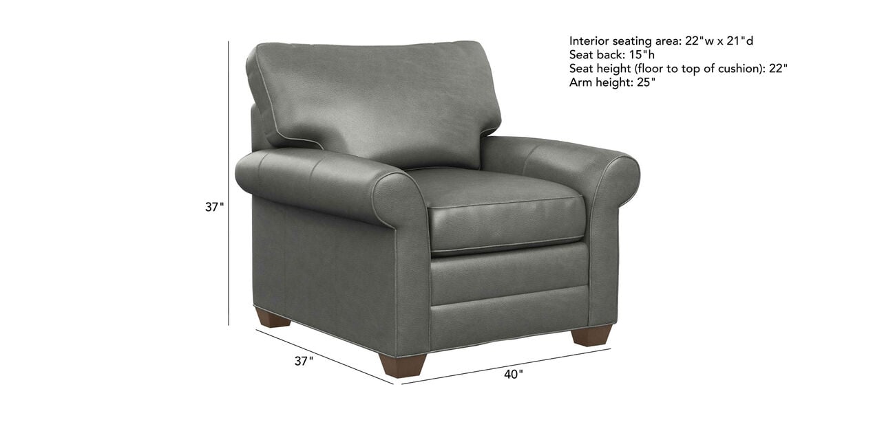 RollArm Leather Chair, Quick Ship Chairs & Chaises Ethan Allen