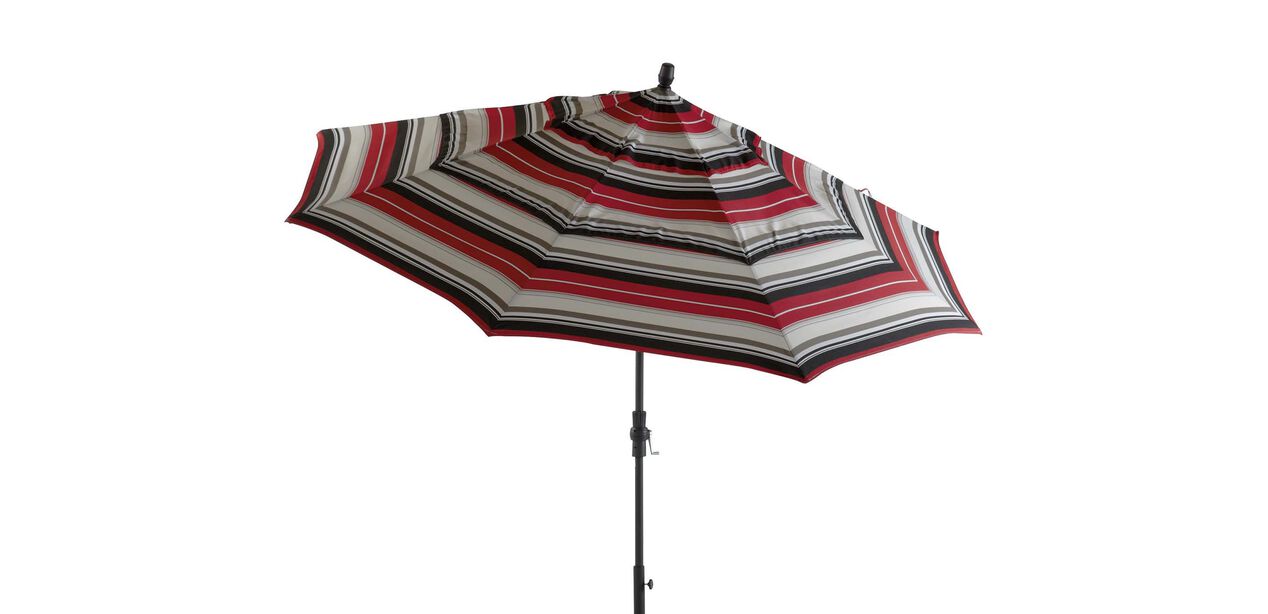 Crimson Stripe Round Market Umbrella UMBRELLAS & STANDS Ethan Allen