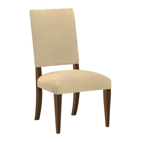 Hadley Leather Dining Side Chair: Square Back, Tapered Leg image