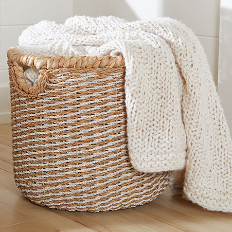Two-Tone Rope and Seagrass Basket Product Tile Hover Image 432470   NAT