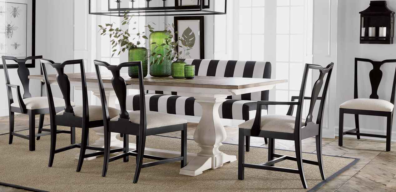 Cameron Rustic Dining Table, Black And White Rustic Dining Room