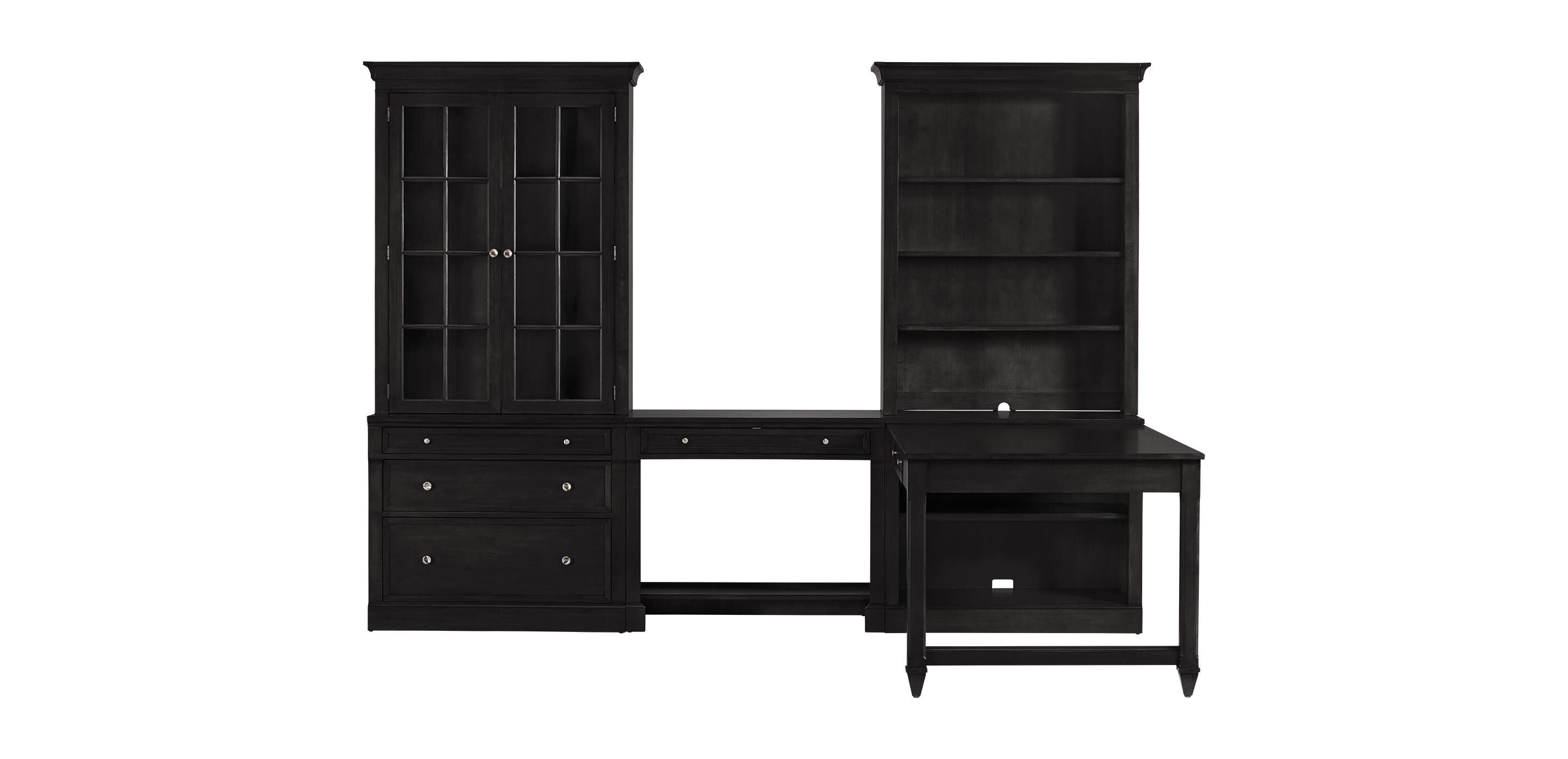 Continental Double Office Island with Bridge Desk