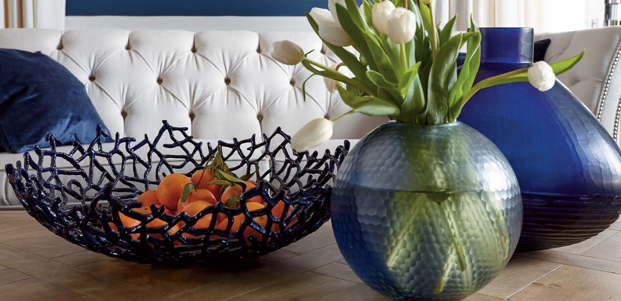 Small Brayton Indigo Vase Vases Ethan Allen