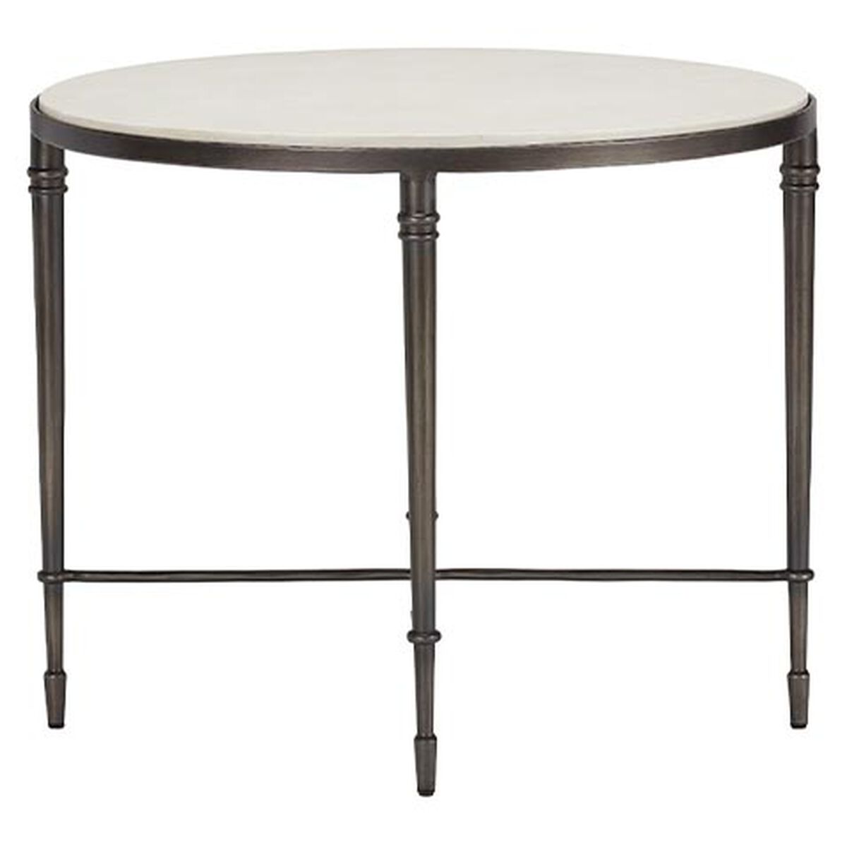 Valeria Stone-Top Oval End Table