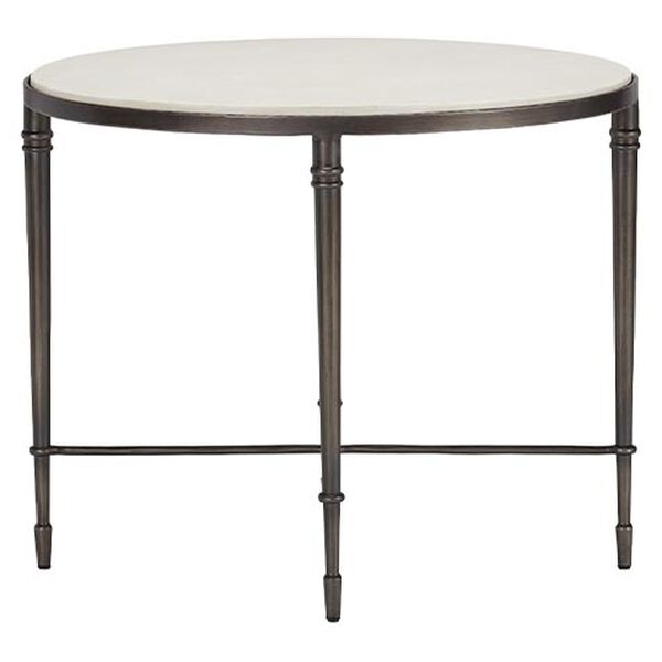 Valeria Stone-Top Oval End Table