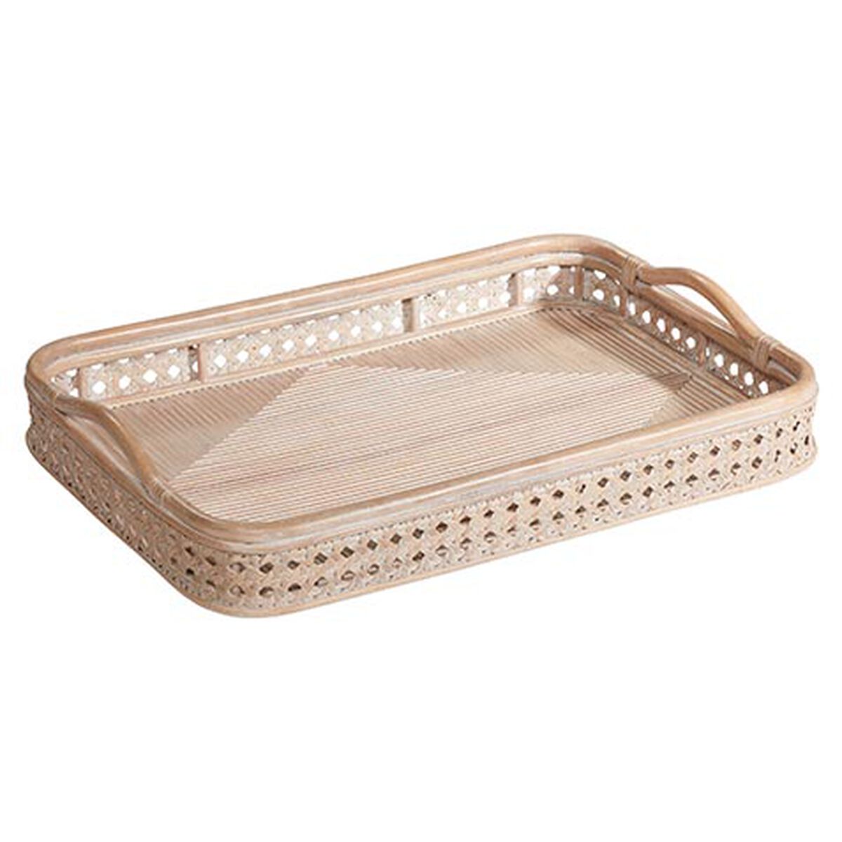 Birdie Whitewash Cane Tray
