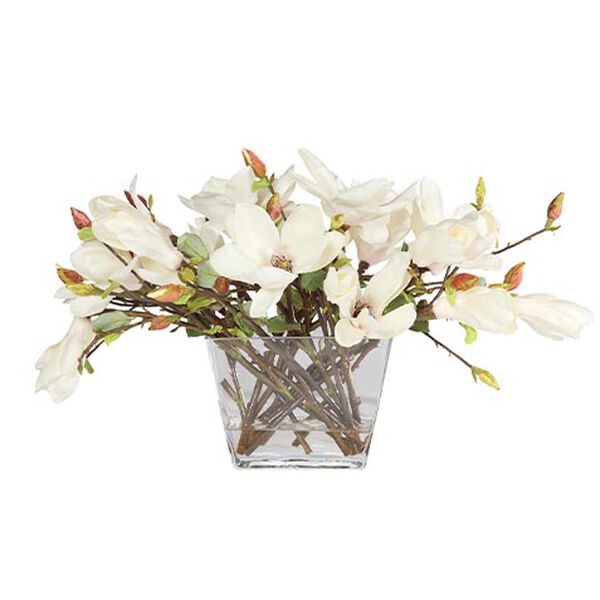 Magnolia Centerpiece in Linear Glass Vase
