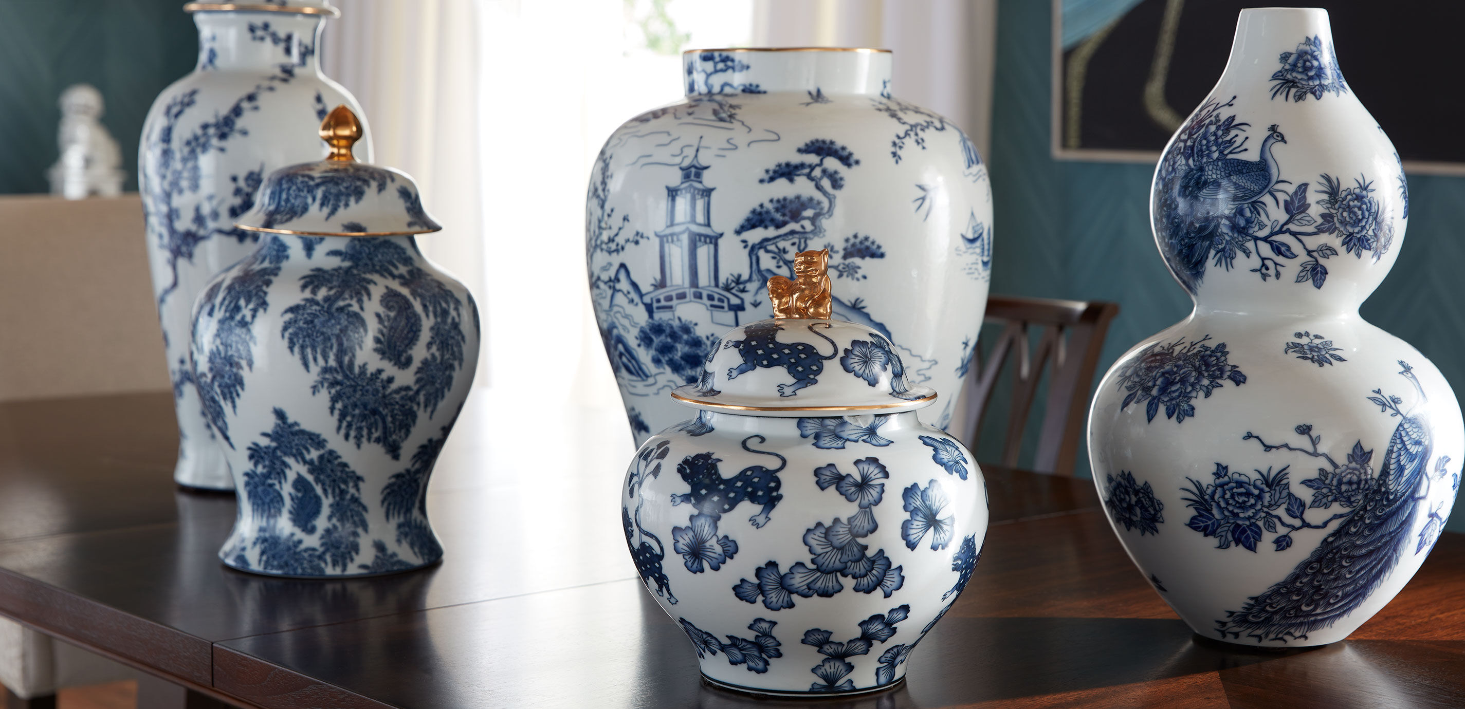 Peacock Porcelain Gourd Vase_3