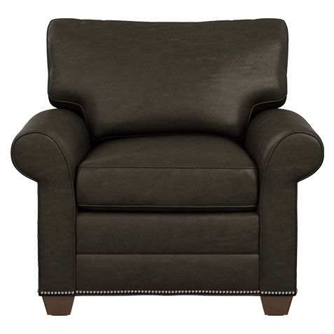 Bennett Roll-Arm Leather Chair image
