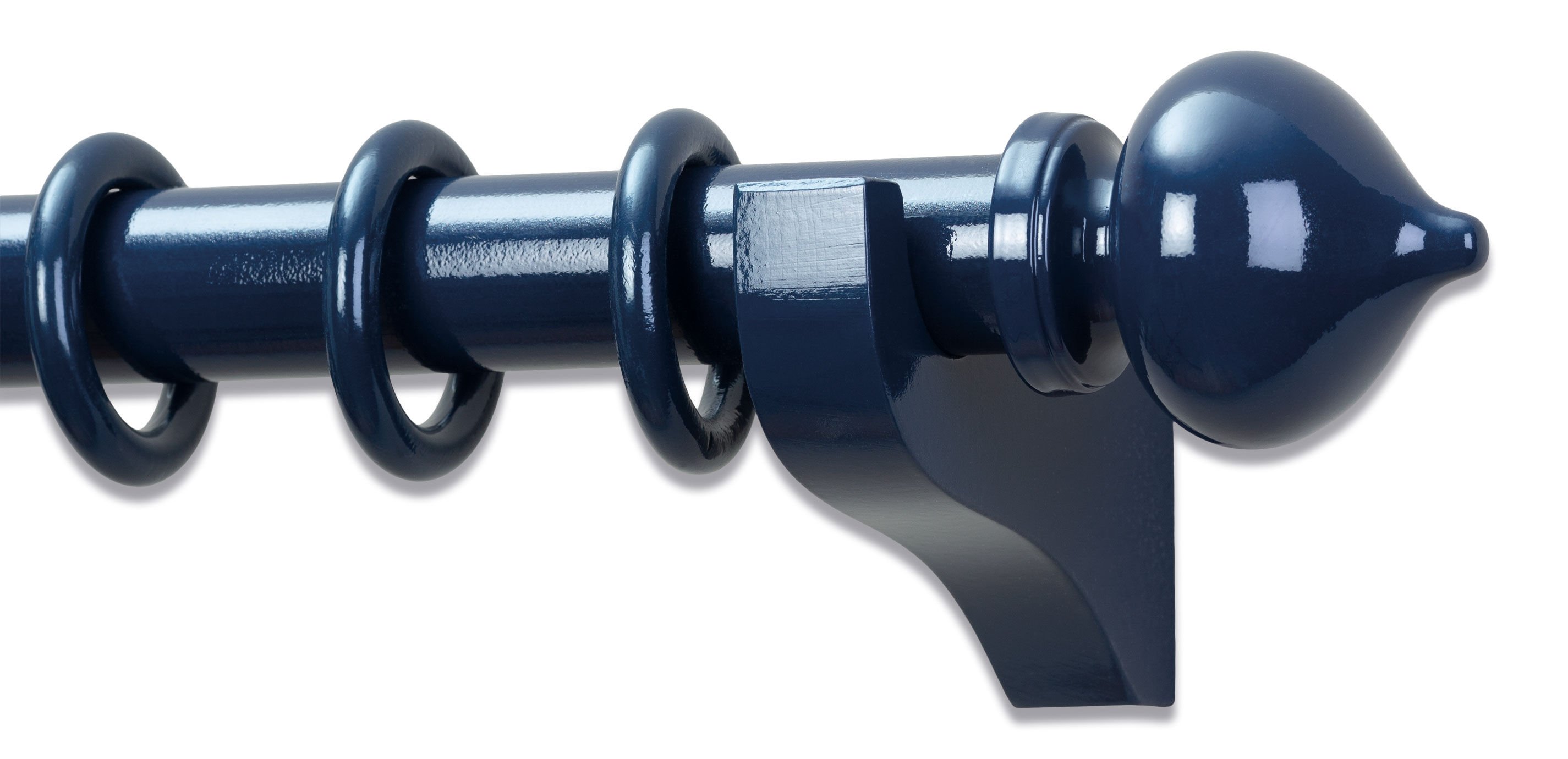 Painted Wood Drapery Hardware Set with Turnip Finial