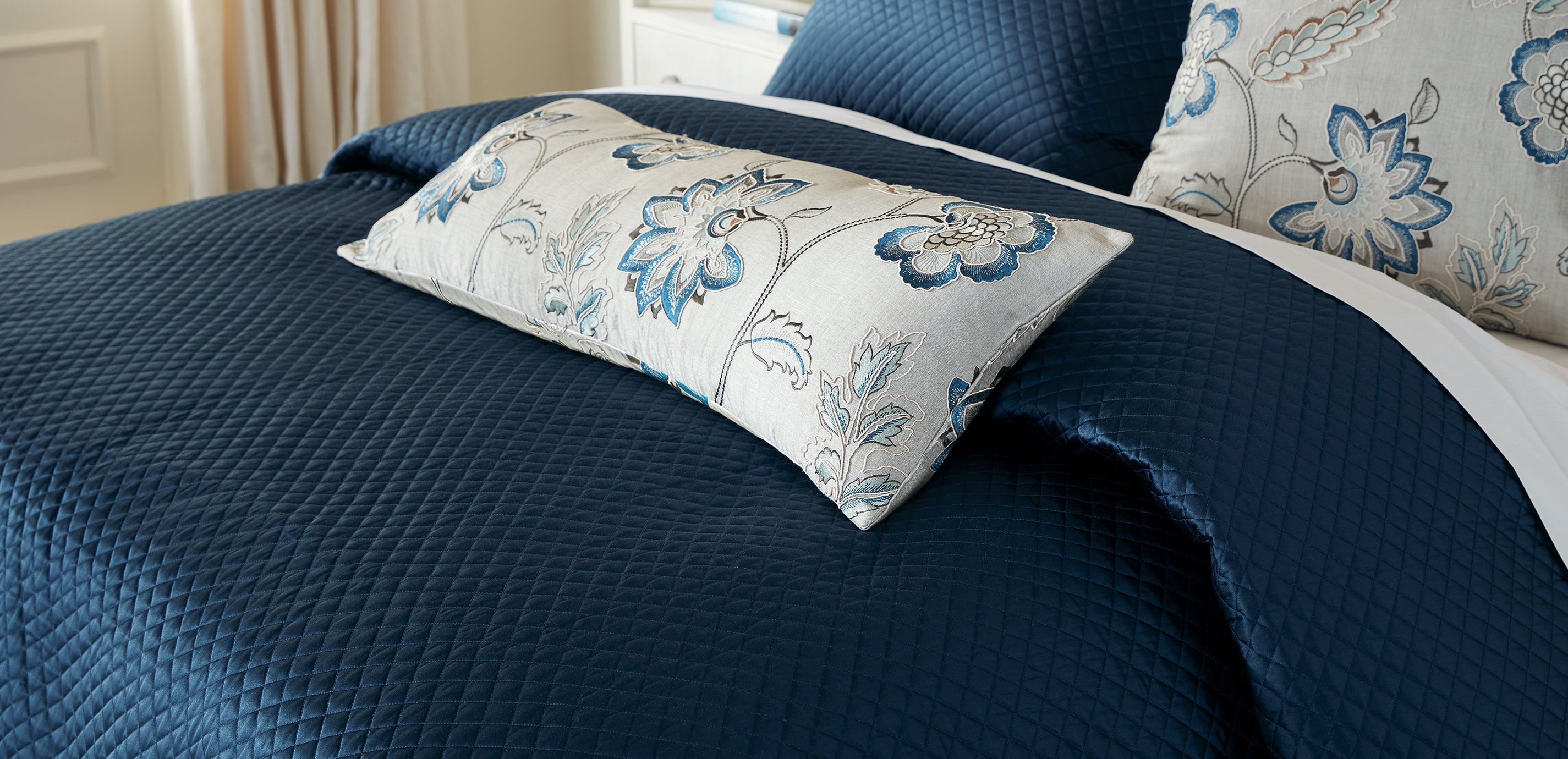 Salena Quilted Coverlet and Shams Set, Navy_5