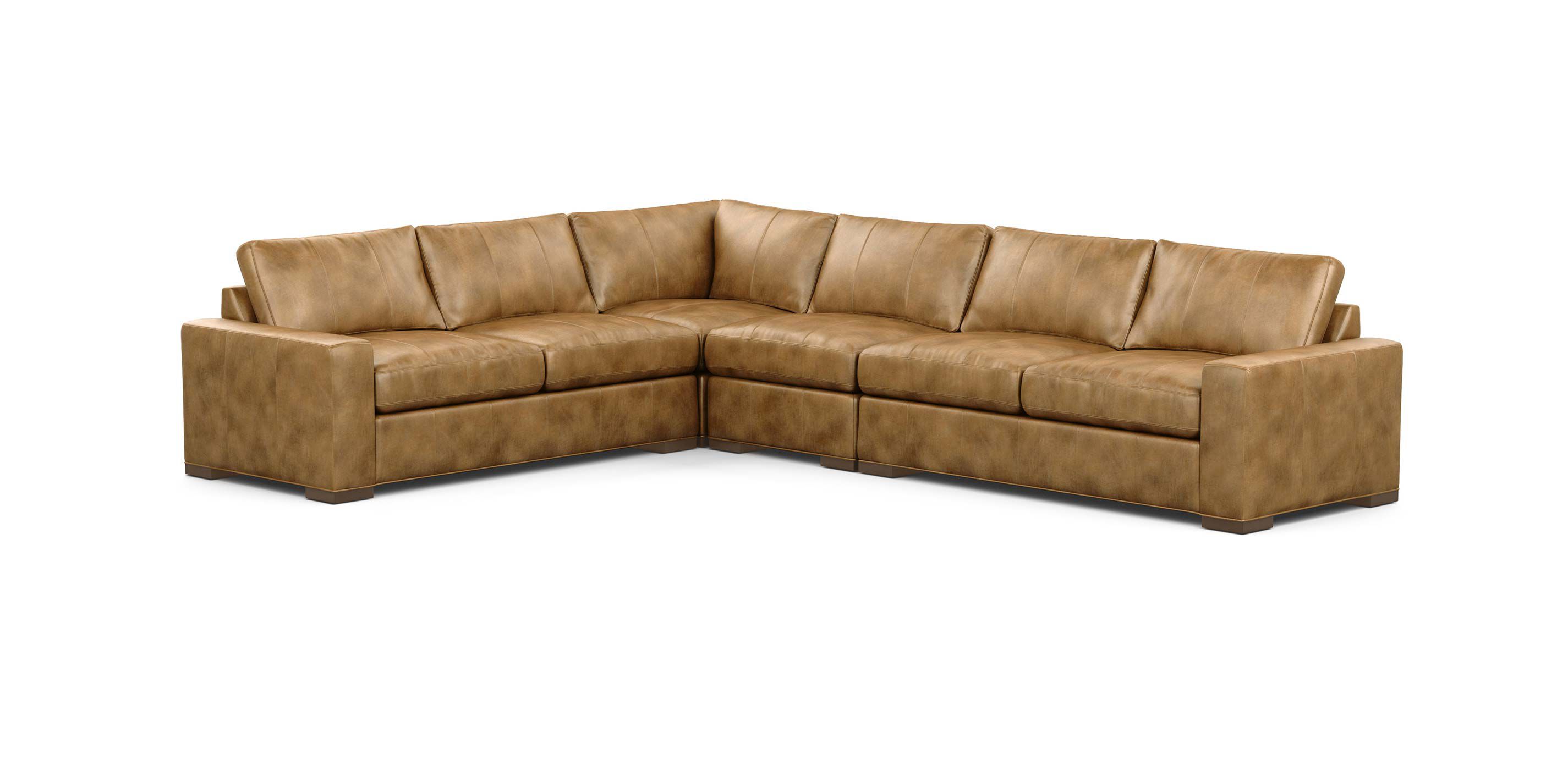 Conway FourPiece Leather Sectional Ethan Allen