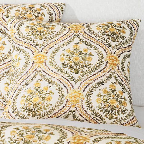 Gold Floral Euro Sham