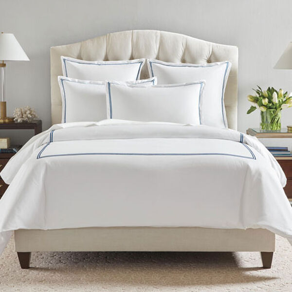Satin-Stitch Percale Duvet Cover