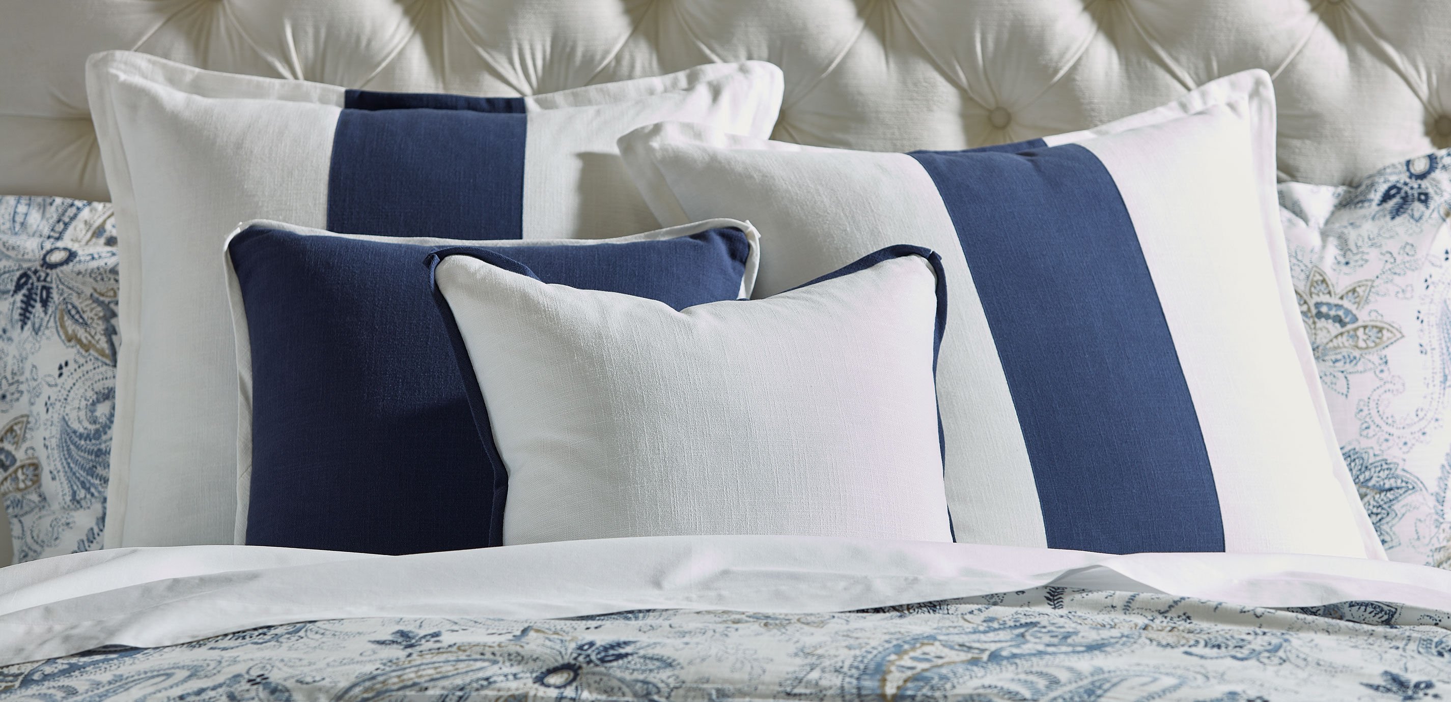 Blue and hotsell white euro shams