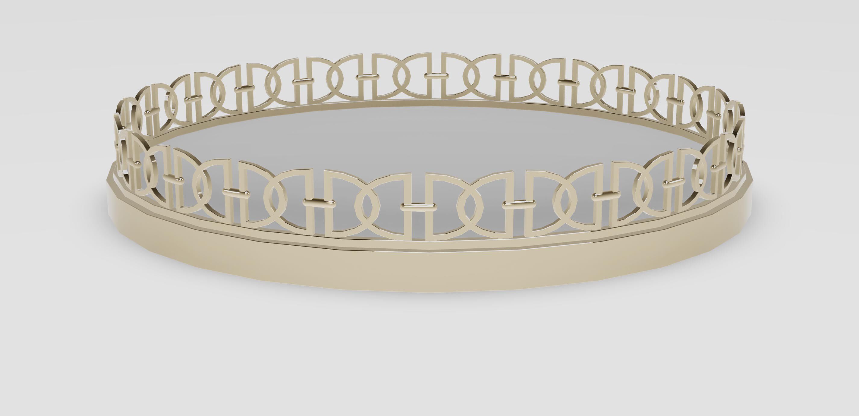 Gold Oval Link Tray 1