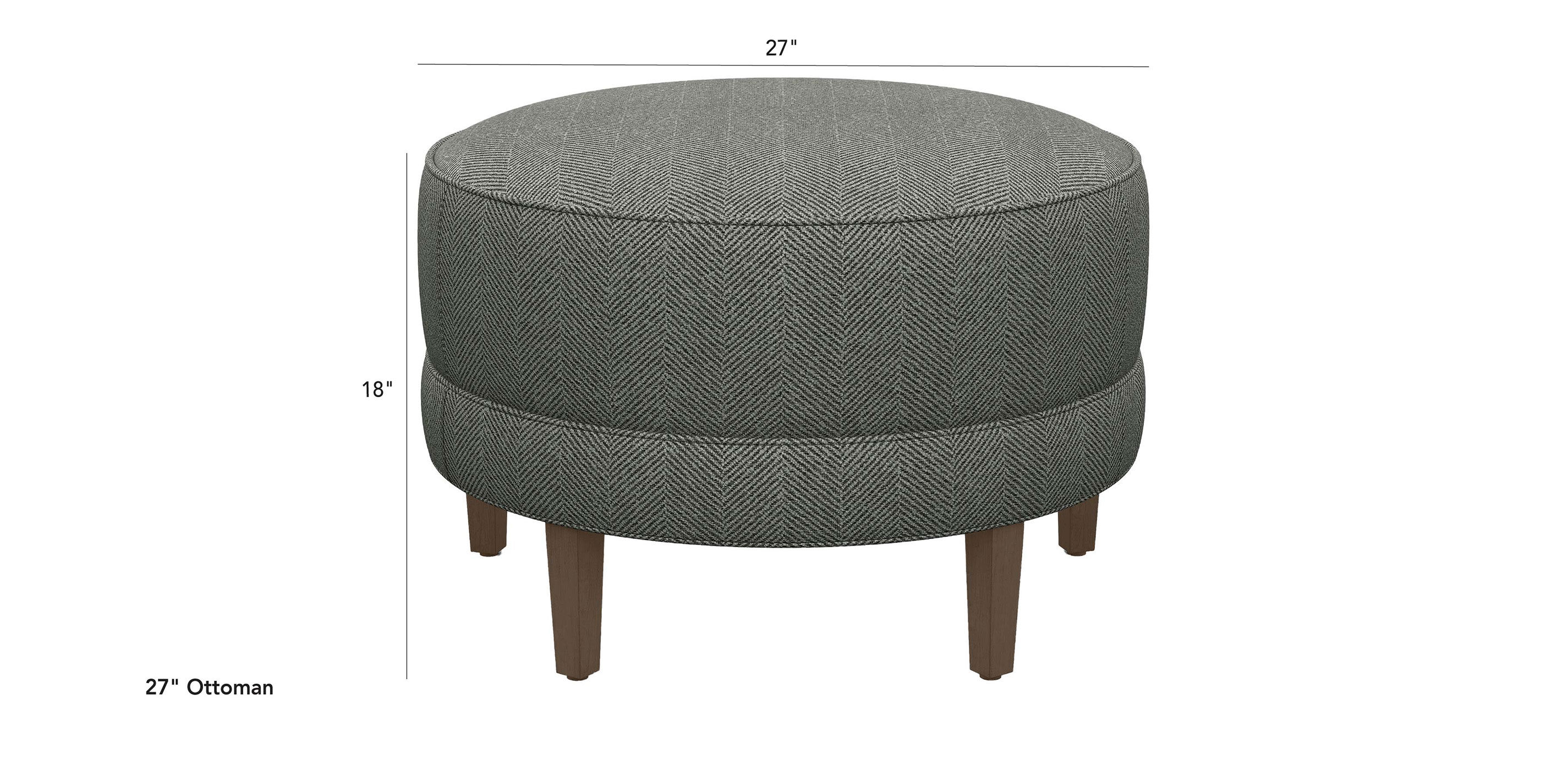 Nassau Round Ottoman | Ethan Allen