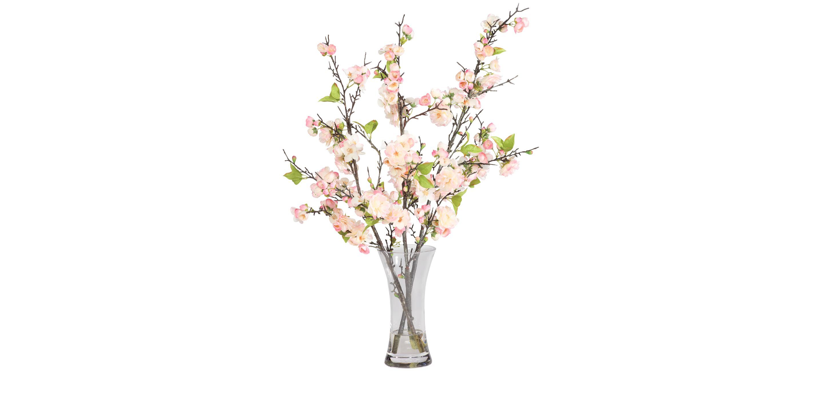Pink Cherry Blossom Arrangement in Hourglass Vase_2