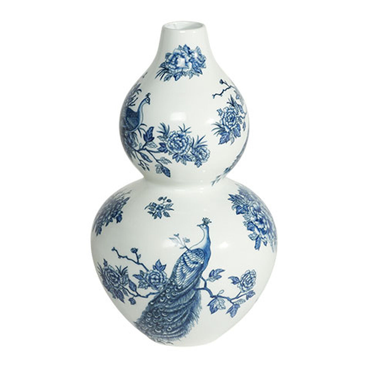 Peacock Porcelain Gourd Vase