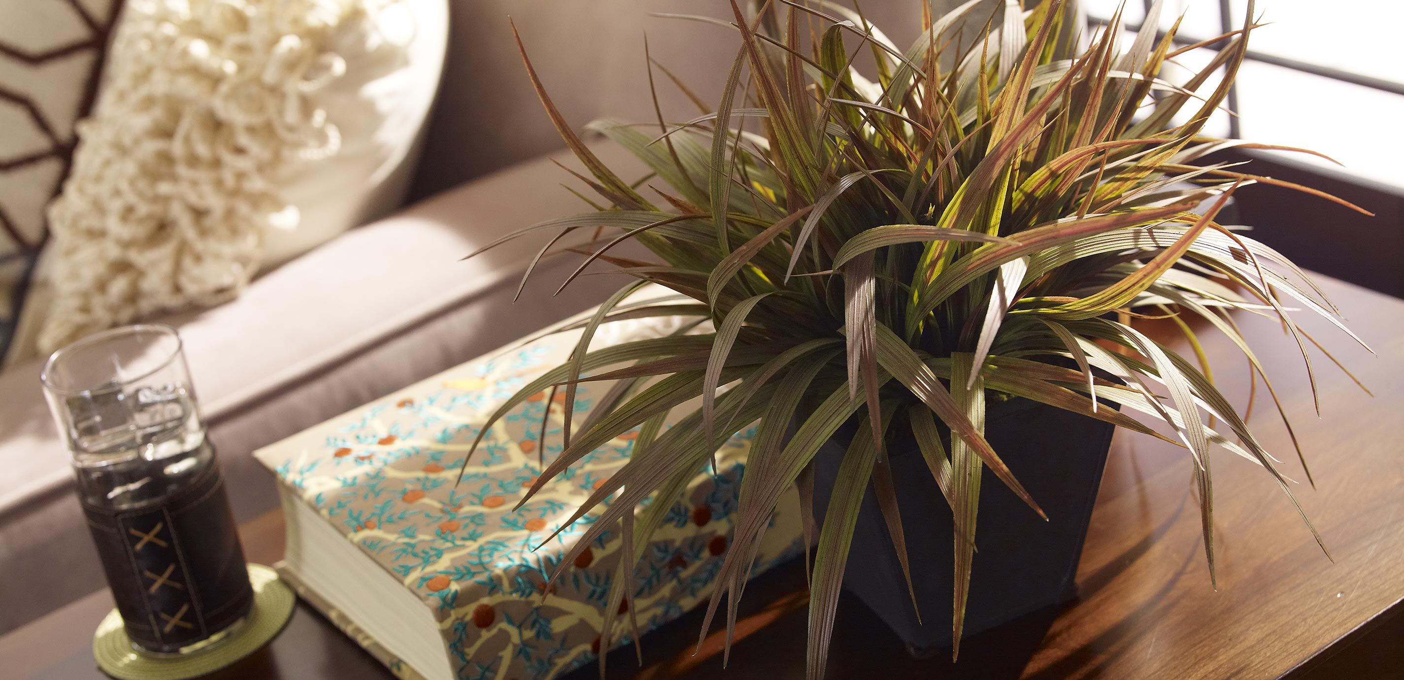 Dark Grass in Metal Container_1