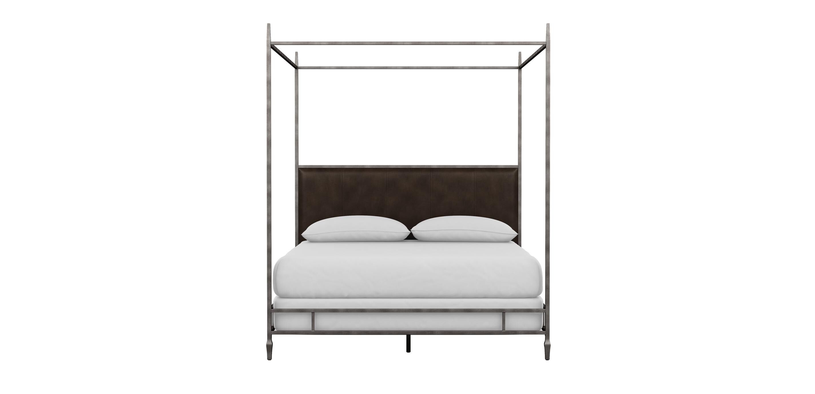 Lincoln Leather Upholstered Poster Bed