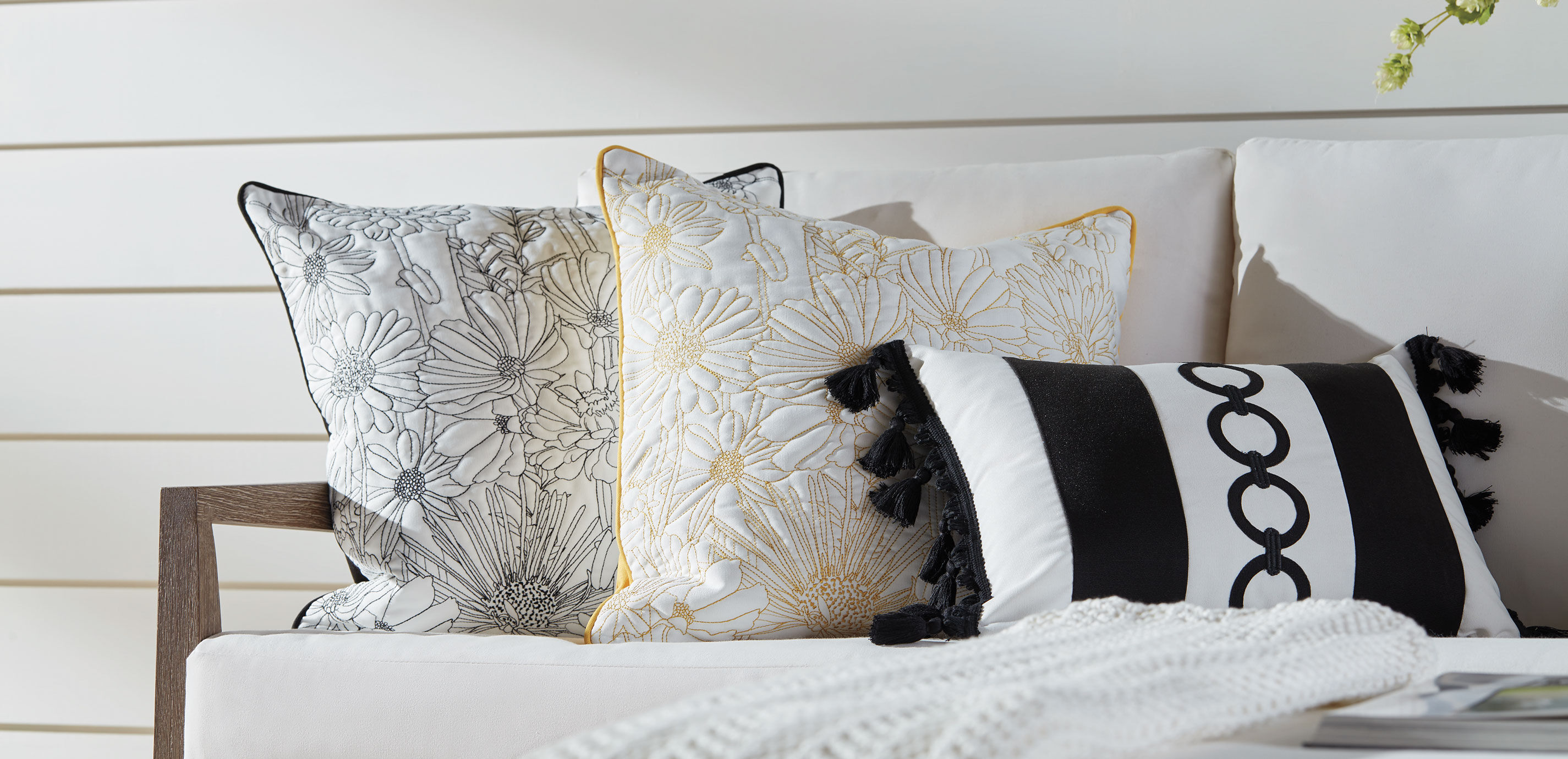 Embroidered outdoor pillows clearance