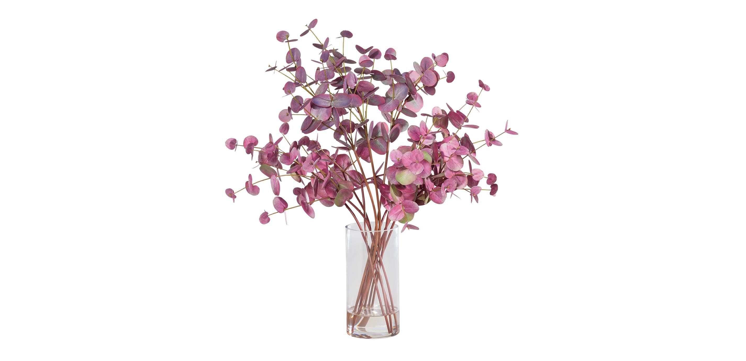 Burgundy Eucalyptus Arrangement in Glass Vase_2