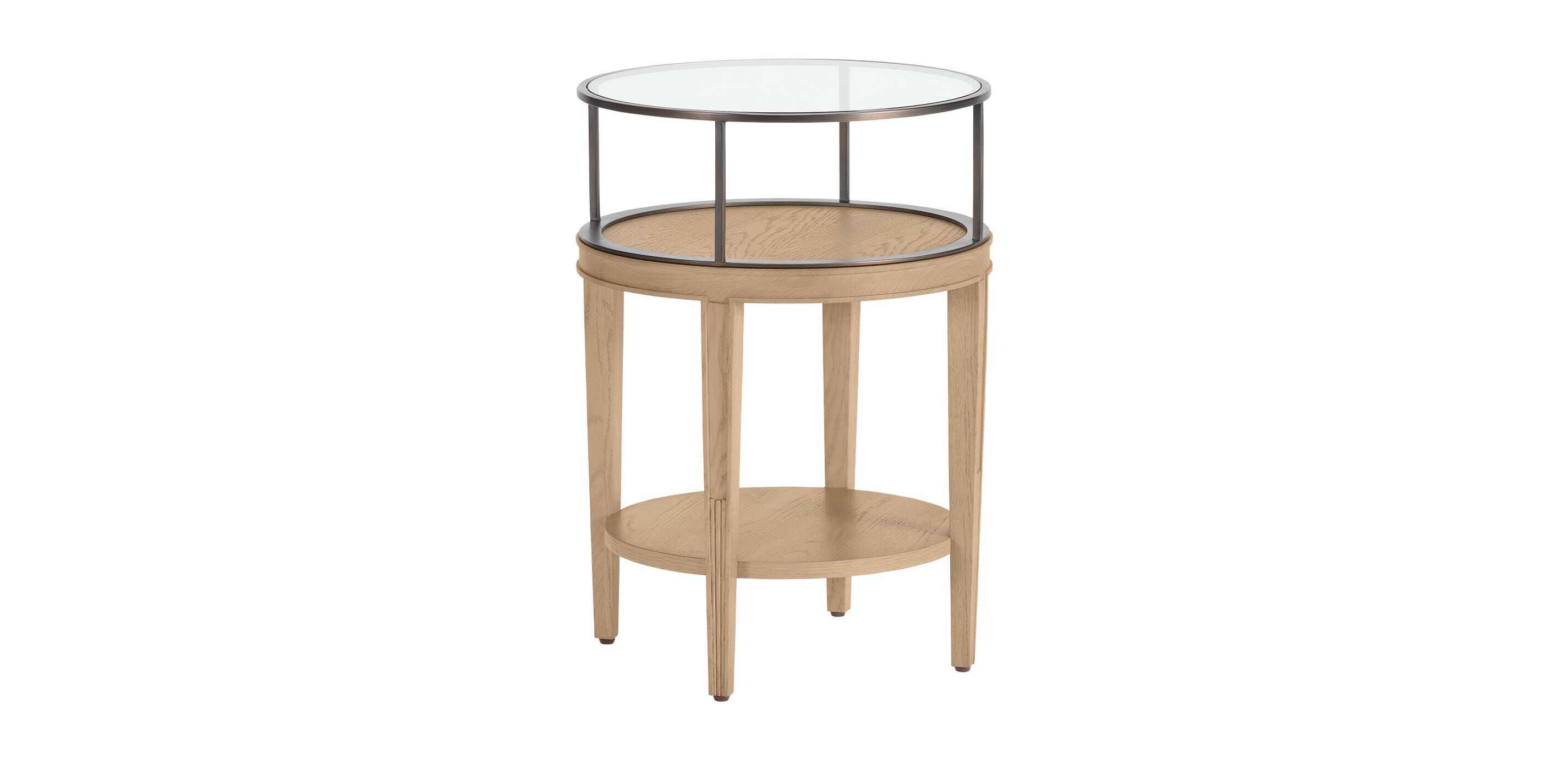 Odin Accent Table: Wood and Metal Curio Table | Ethan Allen