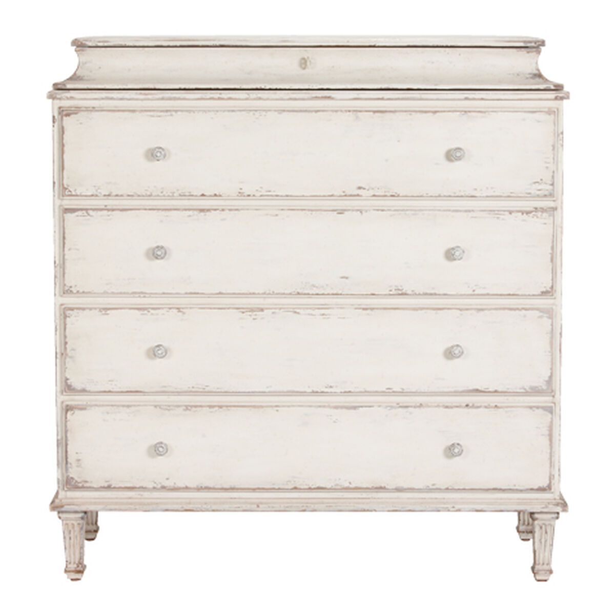 Leora Antiqued White Tall Chest