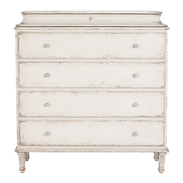 Leora Antiqued White Tall Chest