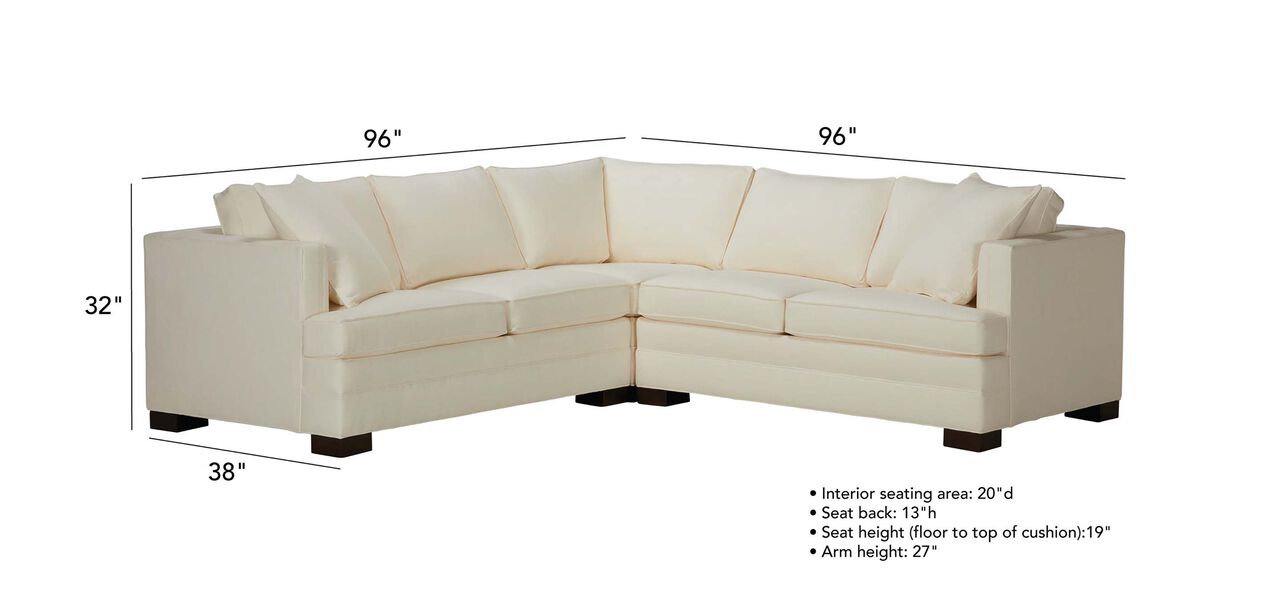 Astor ThreePiece Sectional Ethan Allen